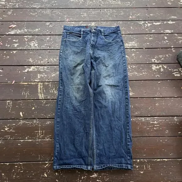 (36x32) Vintage 90s Y2K South Pole Baggy Embroidered Jeans - Picture 2 of 7